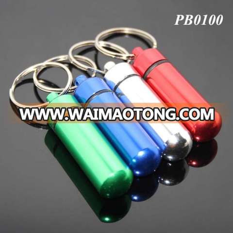 New High Quality Portable Waterproof Mini Keychain Tablet Storage Box Bottle Case Wholesale Aluminium Metal Pill Box