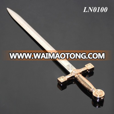 Sword Shape Customized Souvenirs Zinc Alloy Silver Color Metal Sword Letter Opener